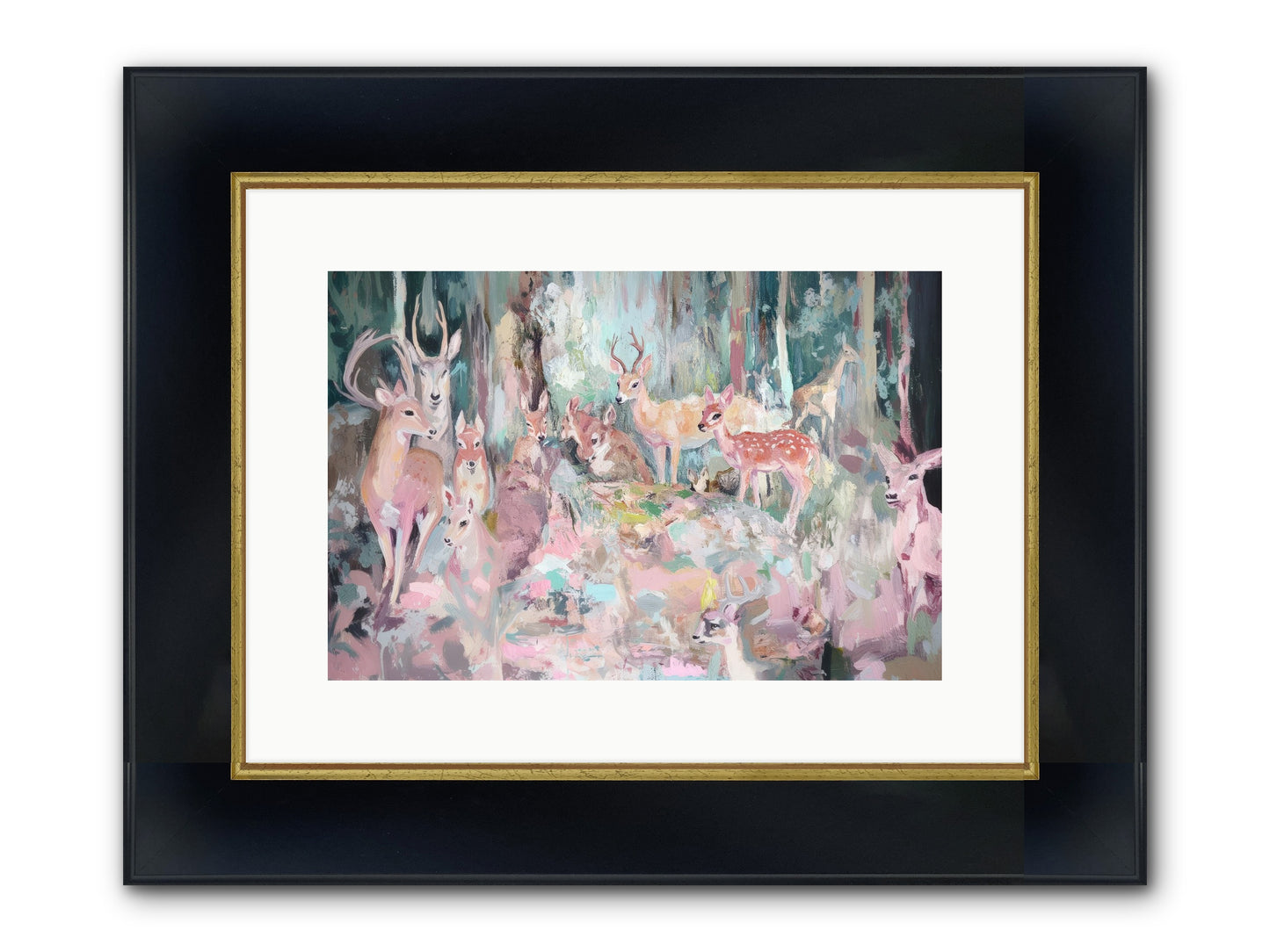 Huntington Glen Framed Print - Wide Black w/Gold 15x10