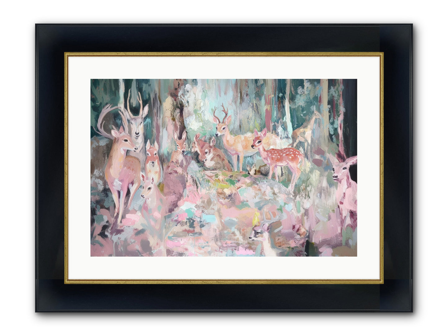 Huntington Glen Framed Print - Wide Black w/Gold 24x16