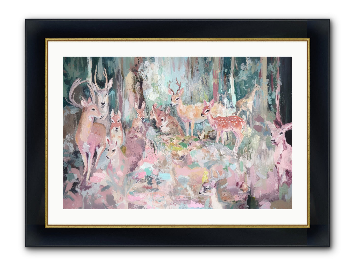 Huntington Glen Framed Print - Wide Black w/Gold 30x20