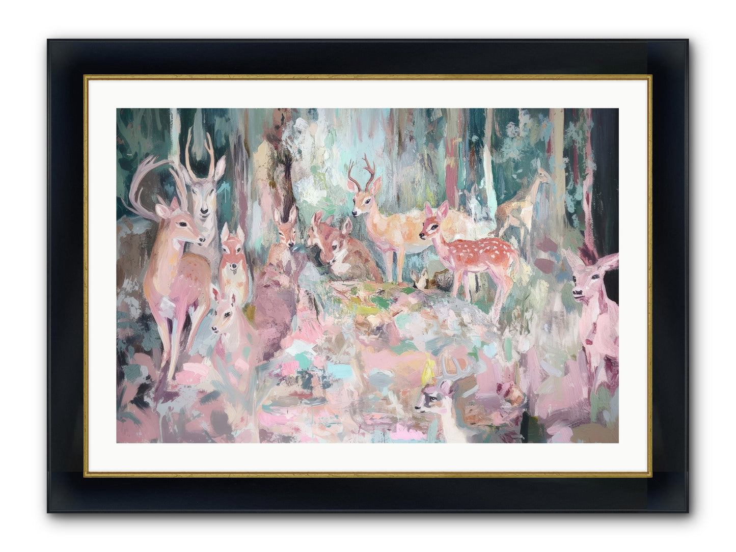 Huntington Glen Framed Print - Wide Black w/Gold 36x24