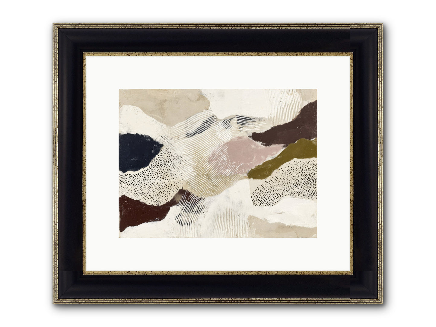 Hushed Framed Print - Black & Gold 12x9