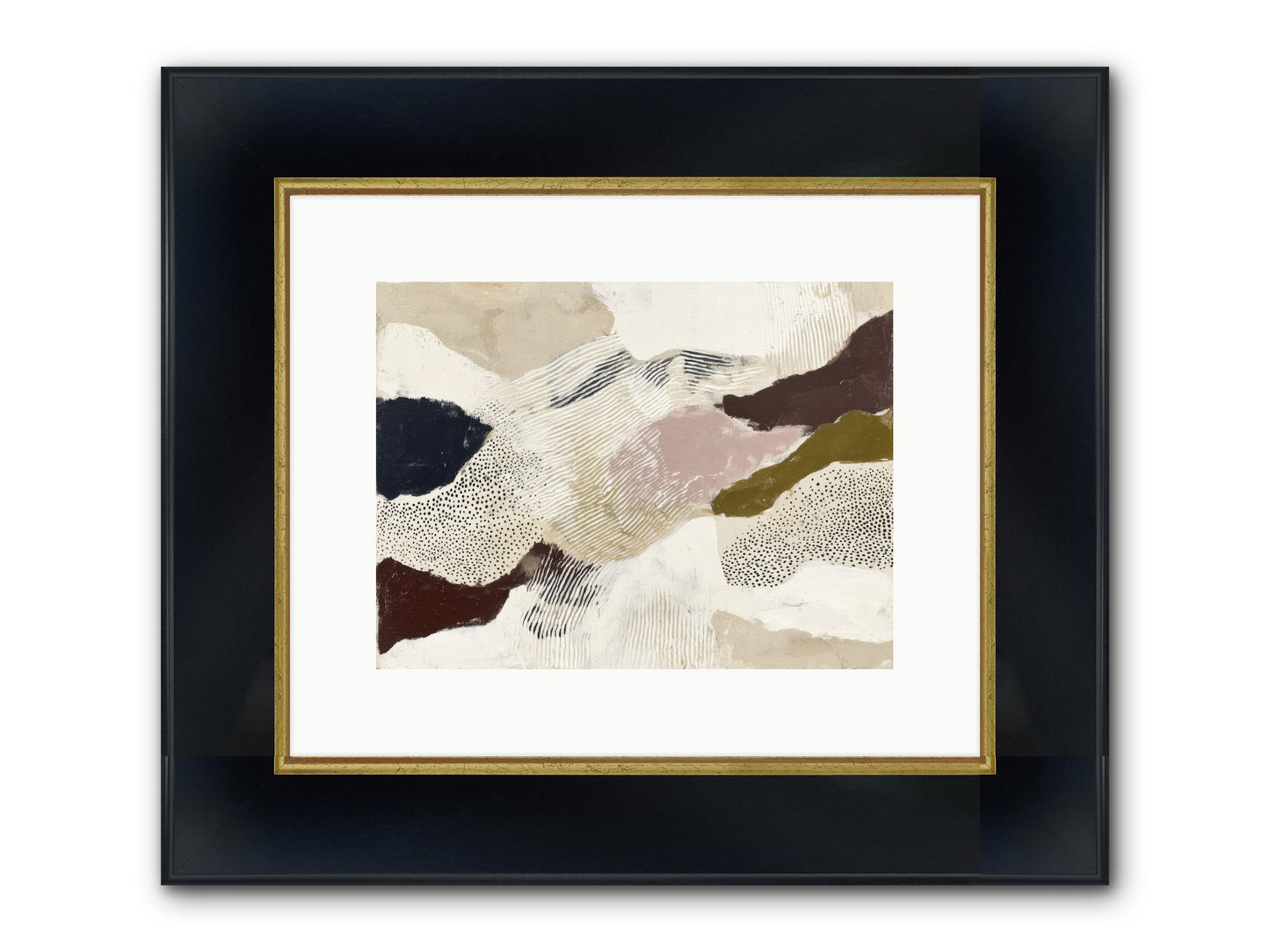 Hushed Framed Print - Wide Black w/Gold 12x9