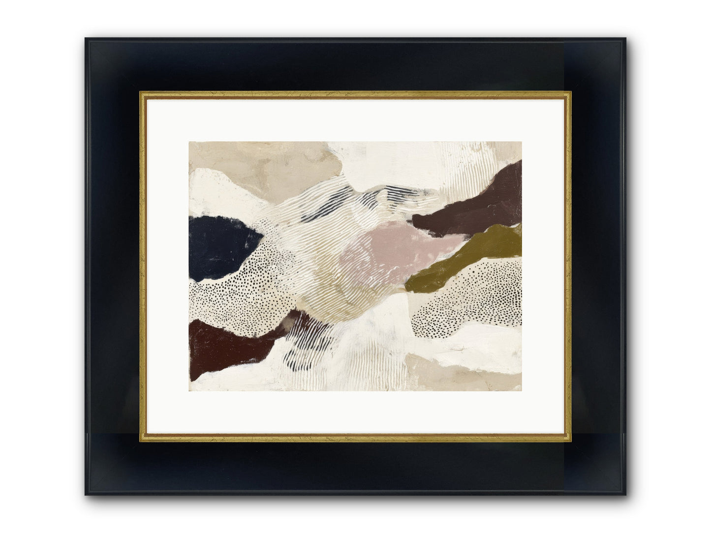 Hushed Framed Print - Wide Black w/Gold 16x12