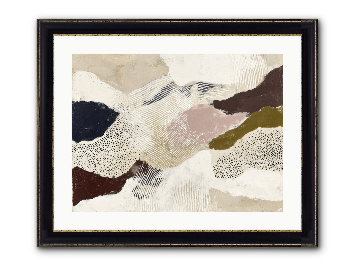 Hushed Framed Print - Black & Gold 24x18