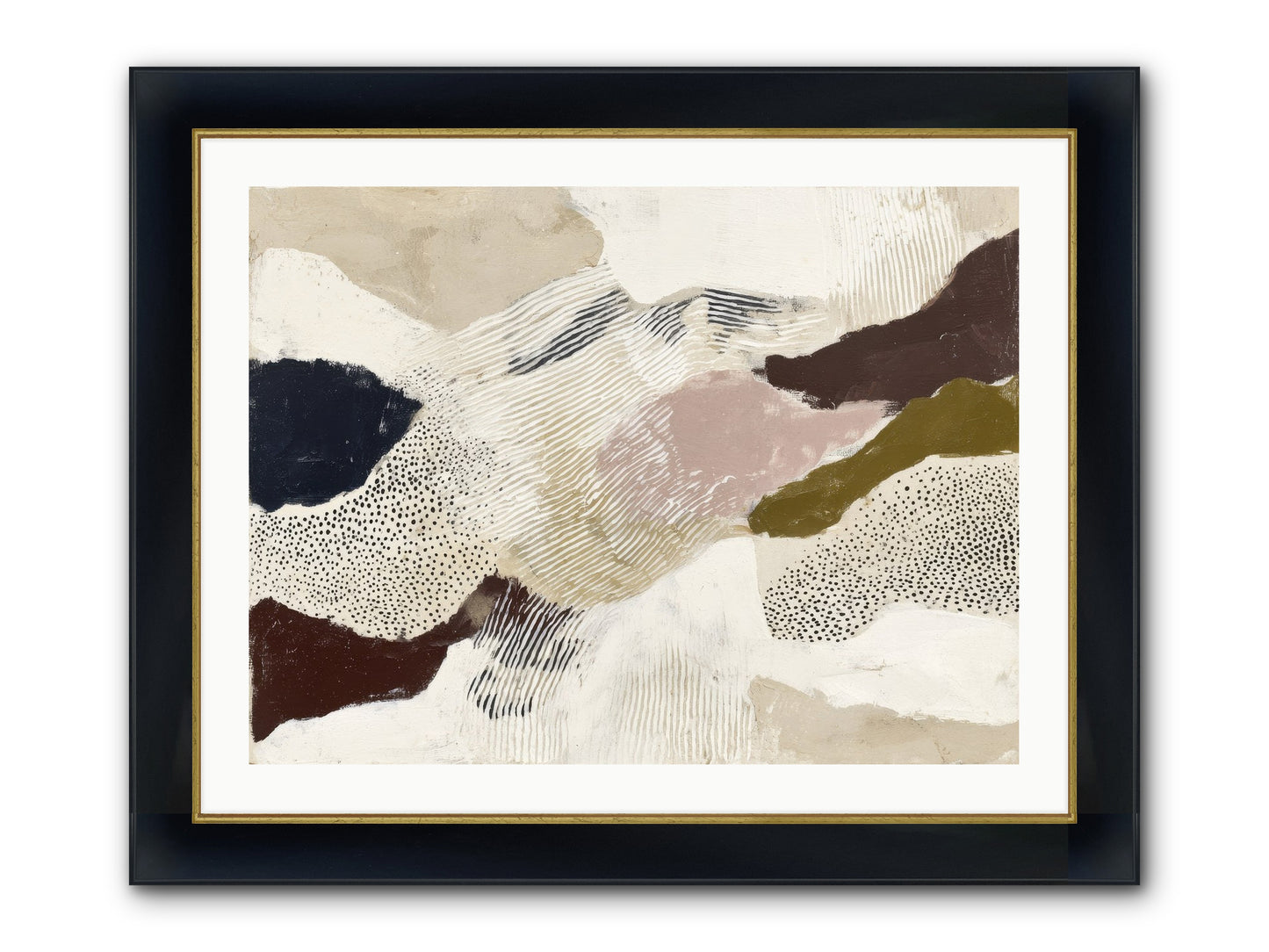 Hushed Framed Print - Wide Black w/Gold 32x24