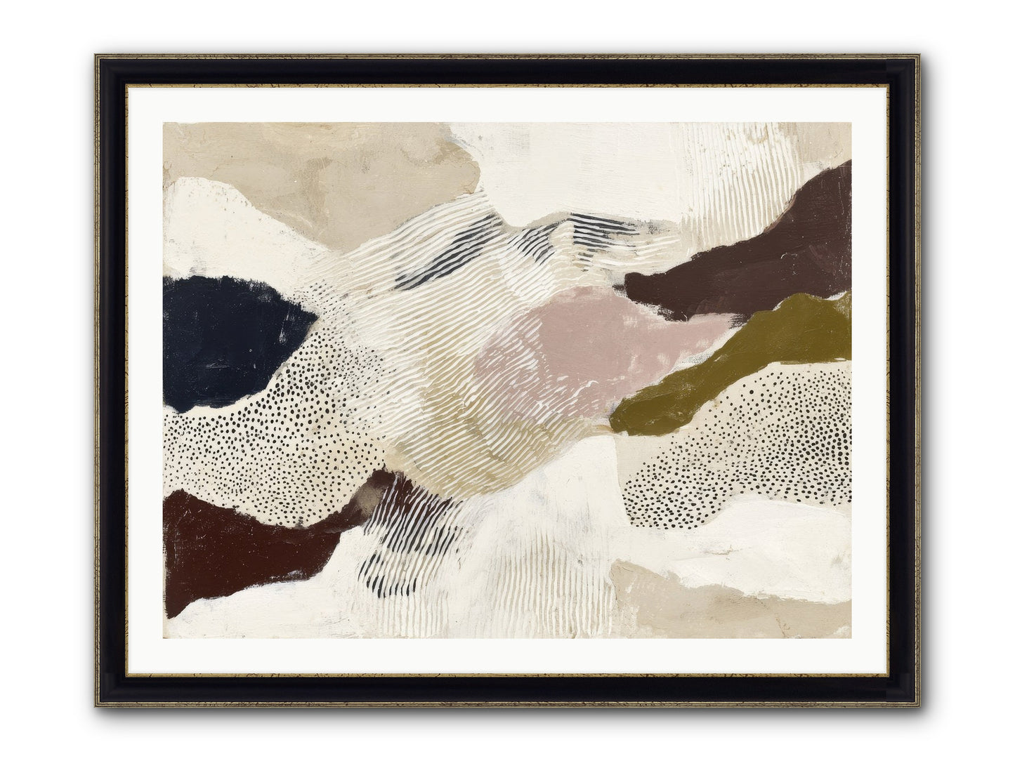 Hushed Framed Print - Black & Gold 40x30