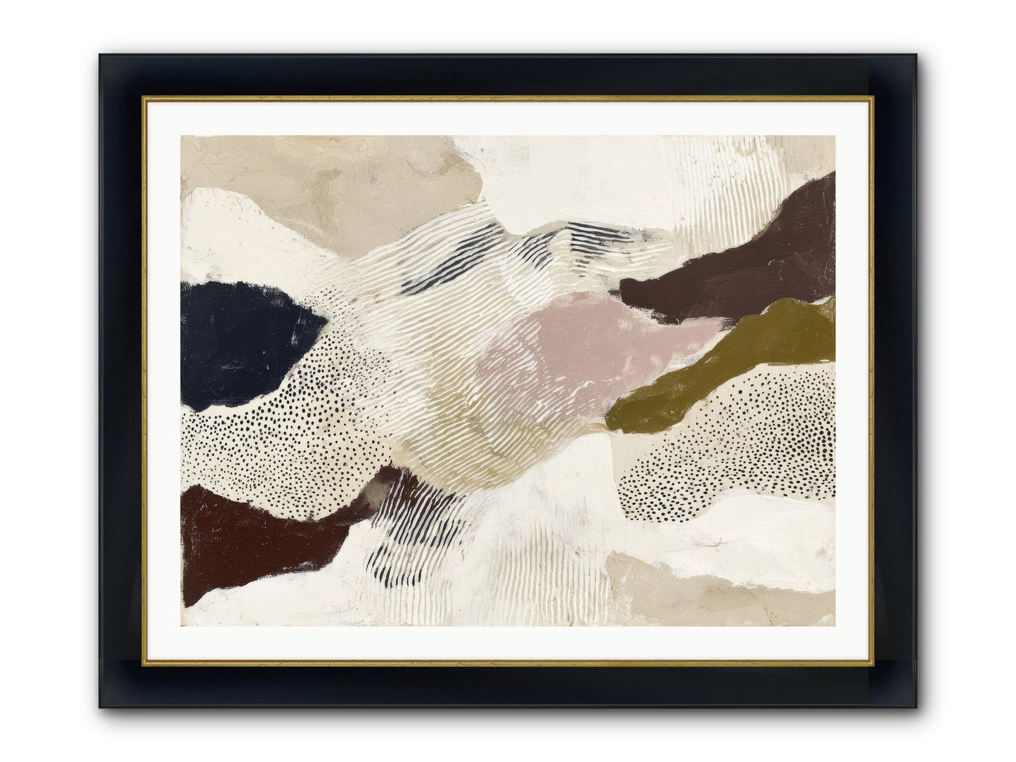 Hushed Framed Print - Wide Black w/Gold 40x30