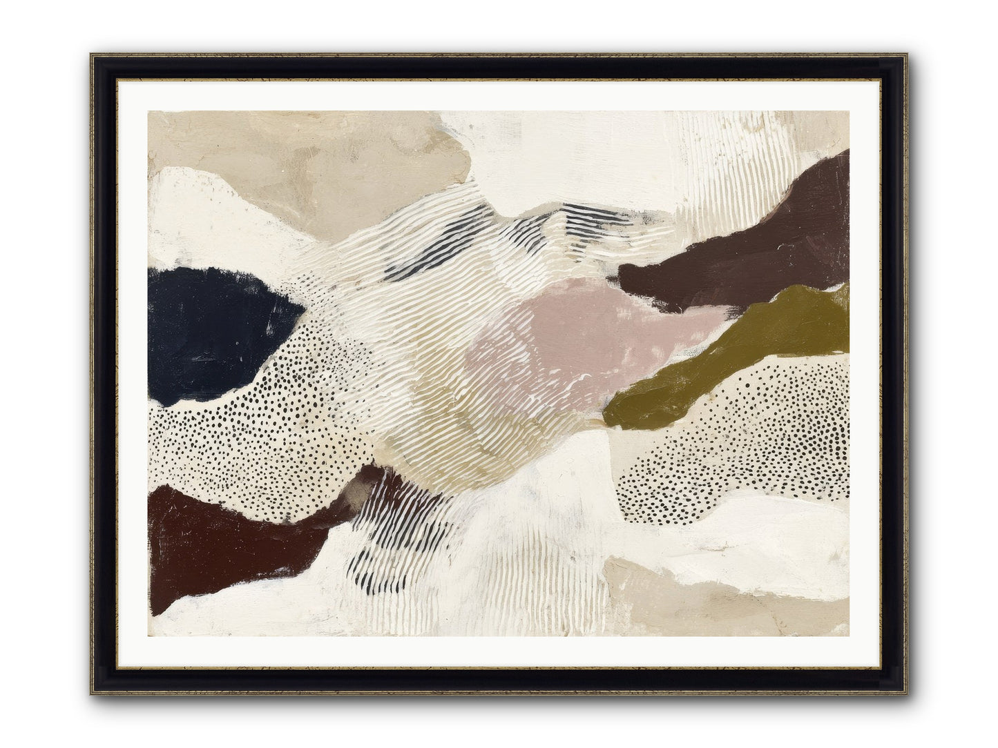 Hushed Framed Print - Black & Gold 48x36