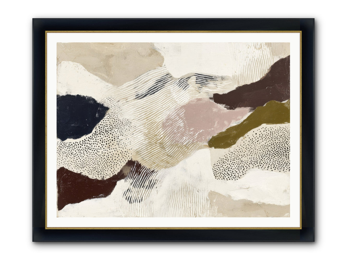 Hushed Framed Print - Wide Black w/Gold 48x36