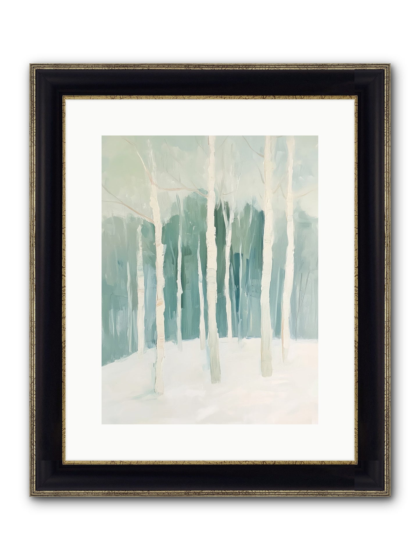 Icy Wonderland Framed Print - Black & Gold 12x16