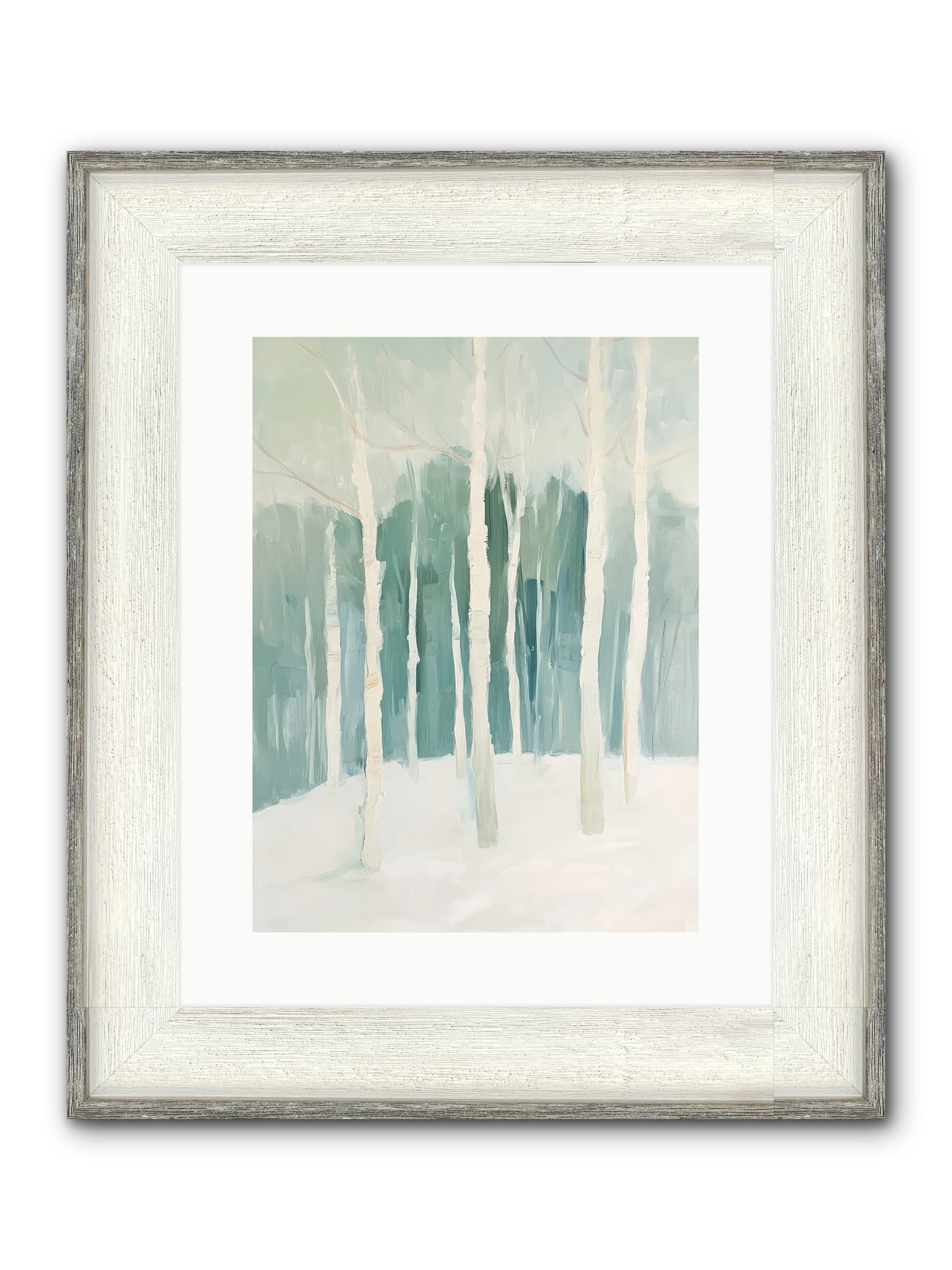 Icy Wonderland Framed Print - Driftwood White 12x16