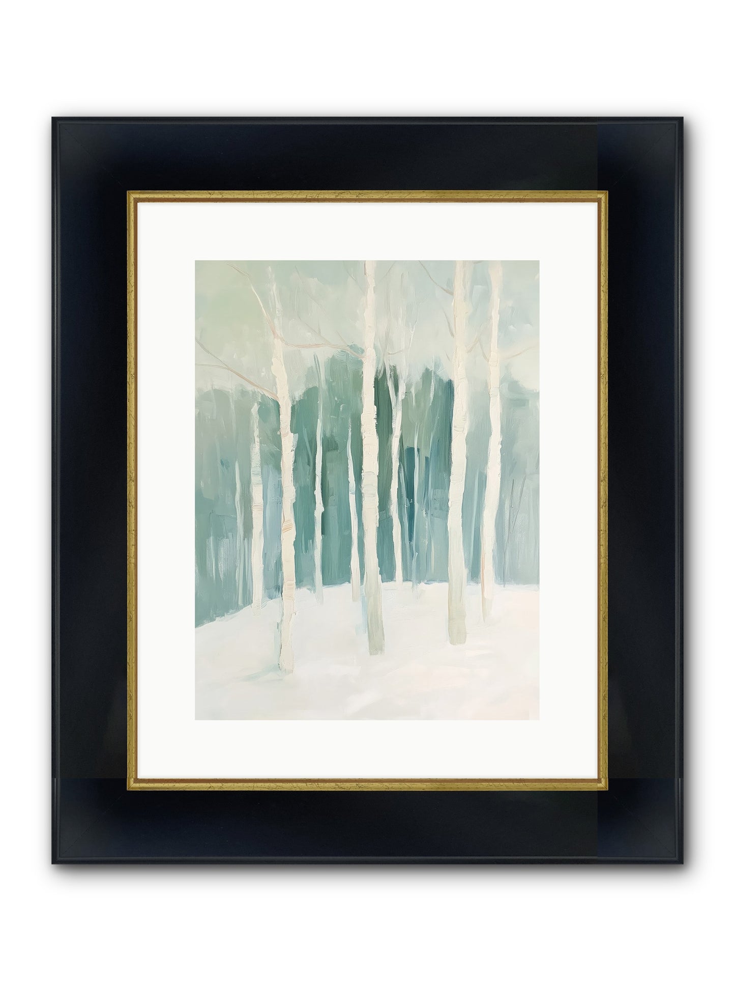 Icy Wonderland Framed Print - Wide Black w/Gold 12x16