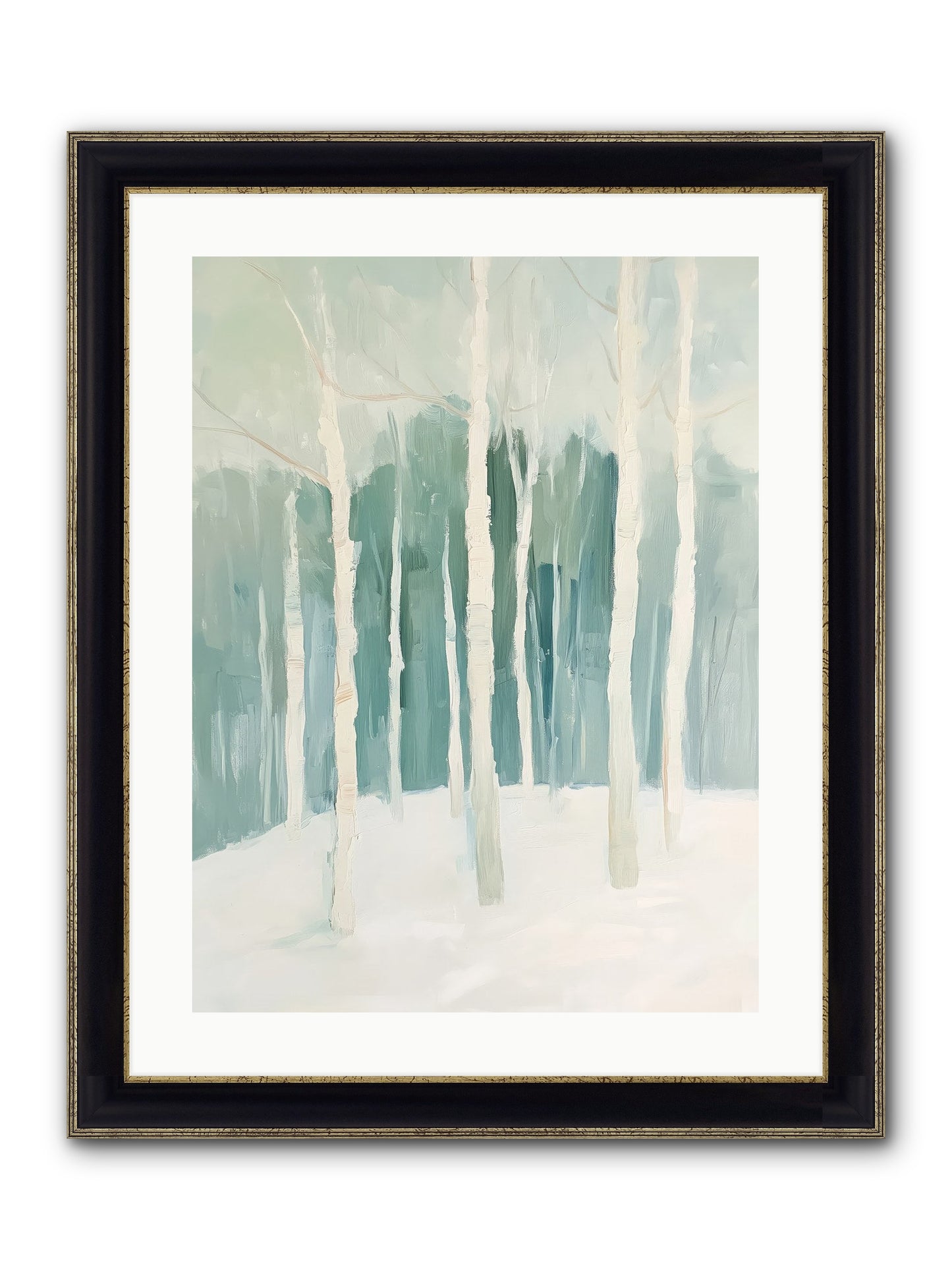 Icy Wonderland Framed Print - Black & Gold 18x24