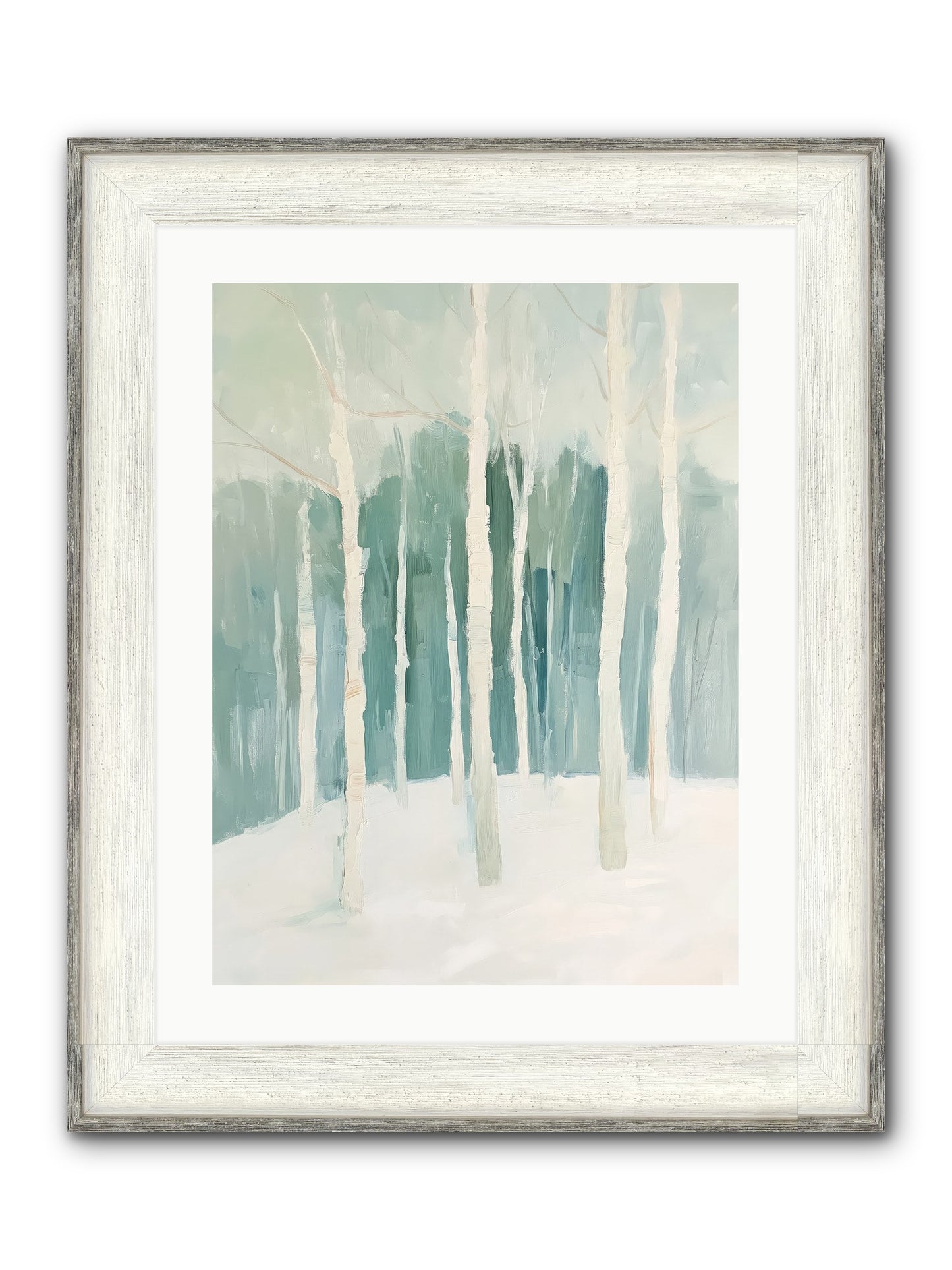 Icy Wonderland Framed Print - Driftwood White 18x24