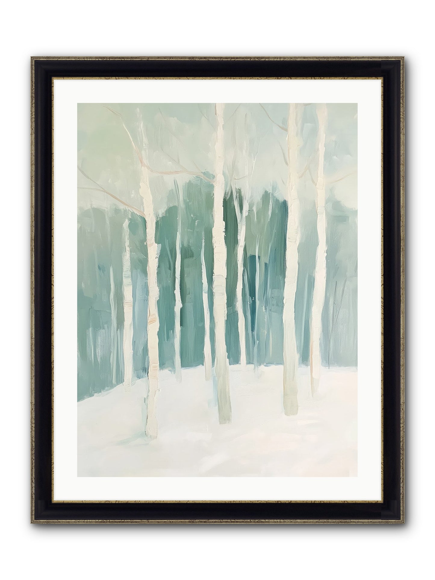 Icy Wonderland Framed Print - Black & Gold 24x32
