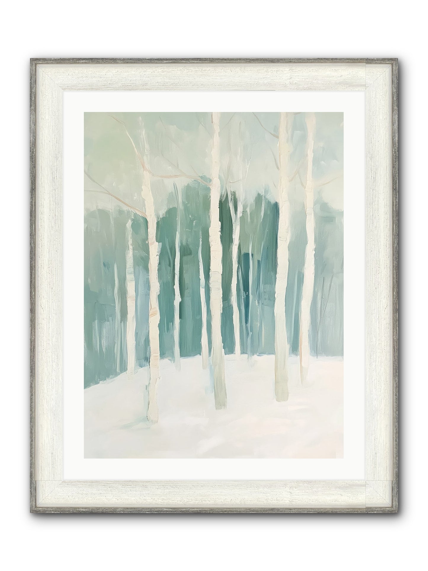 Icy Wonderland Framed Print - Driftwood White 24x32