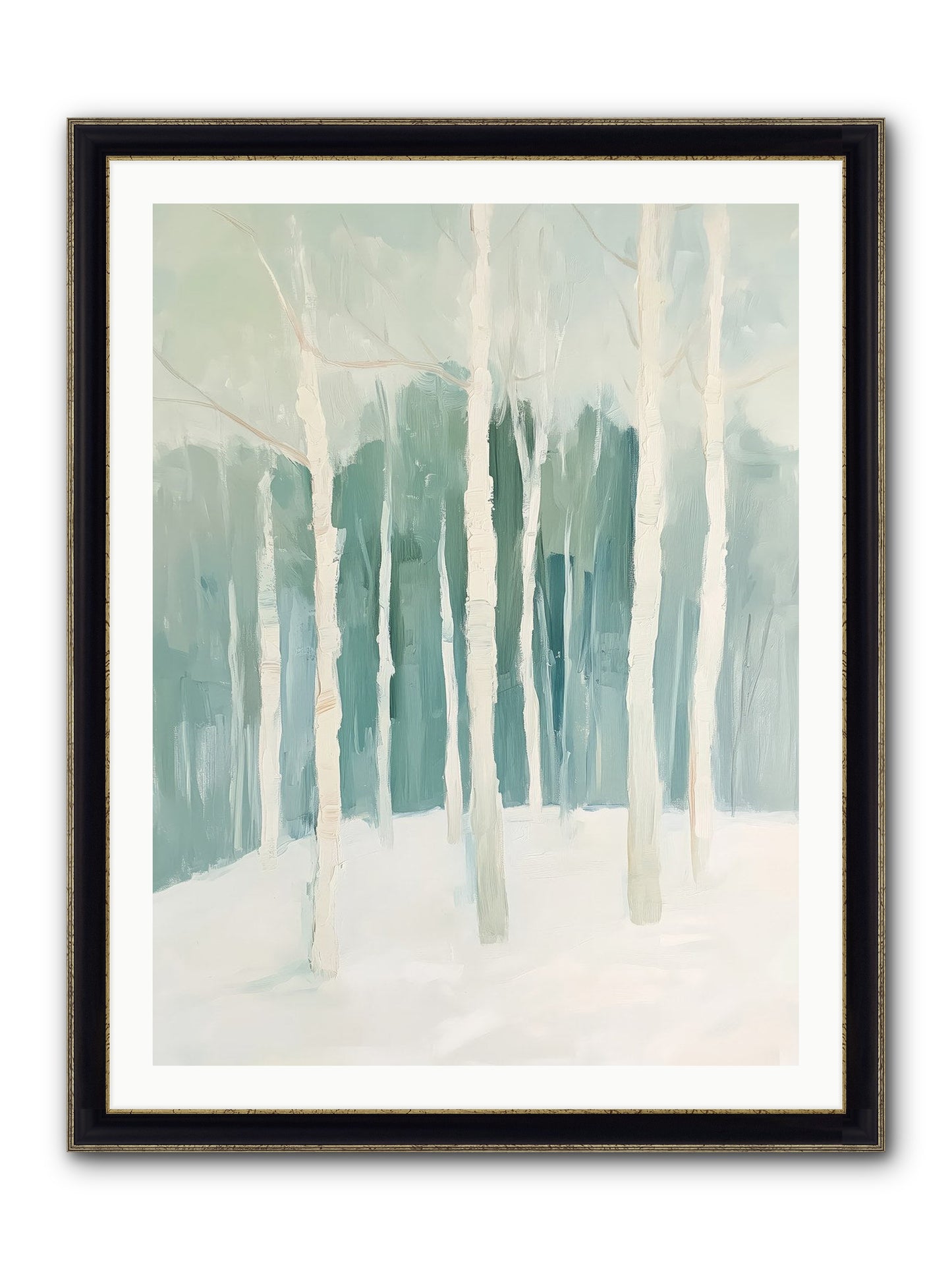 Icy Wonderland Framed Print - Black & Gold 30x40