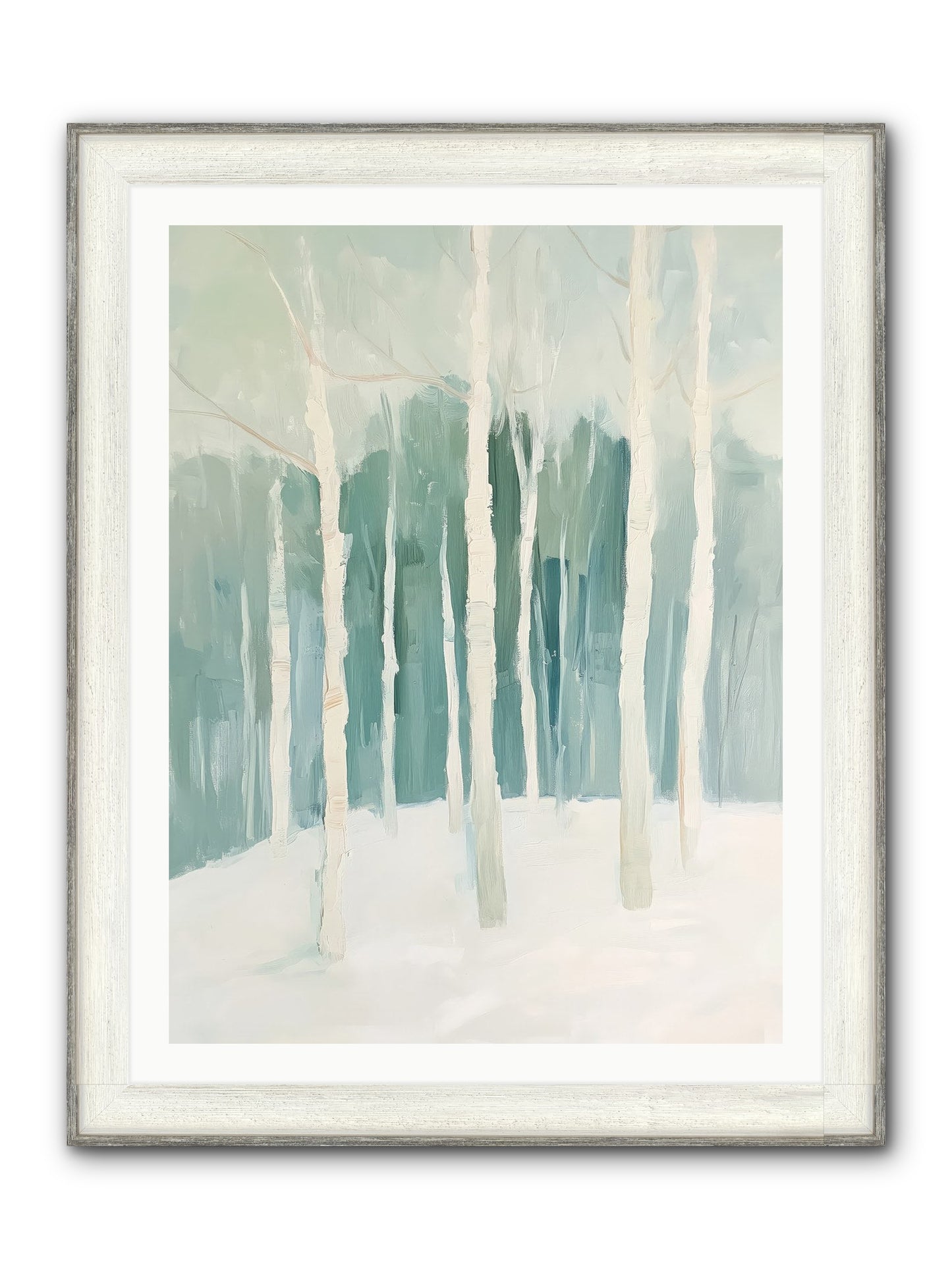 Icy Wonderland Framed Print - Driftwood White 30x40
