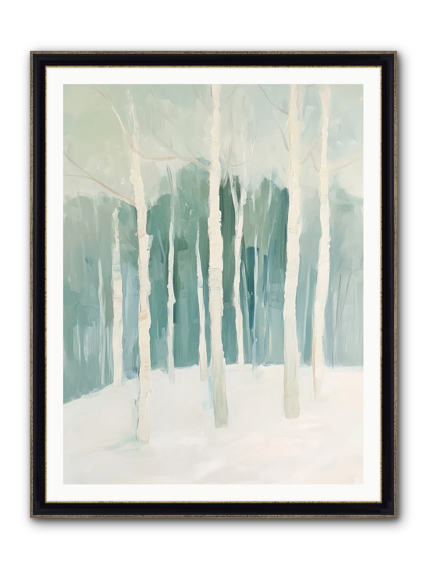 Icy Wonderland Framed Print - Black & Gold 36x48