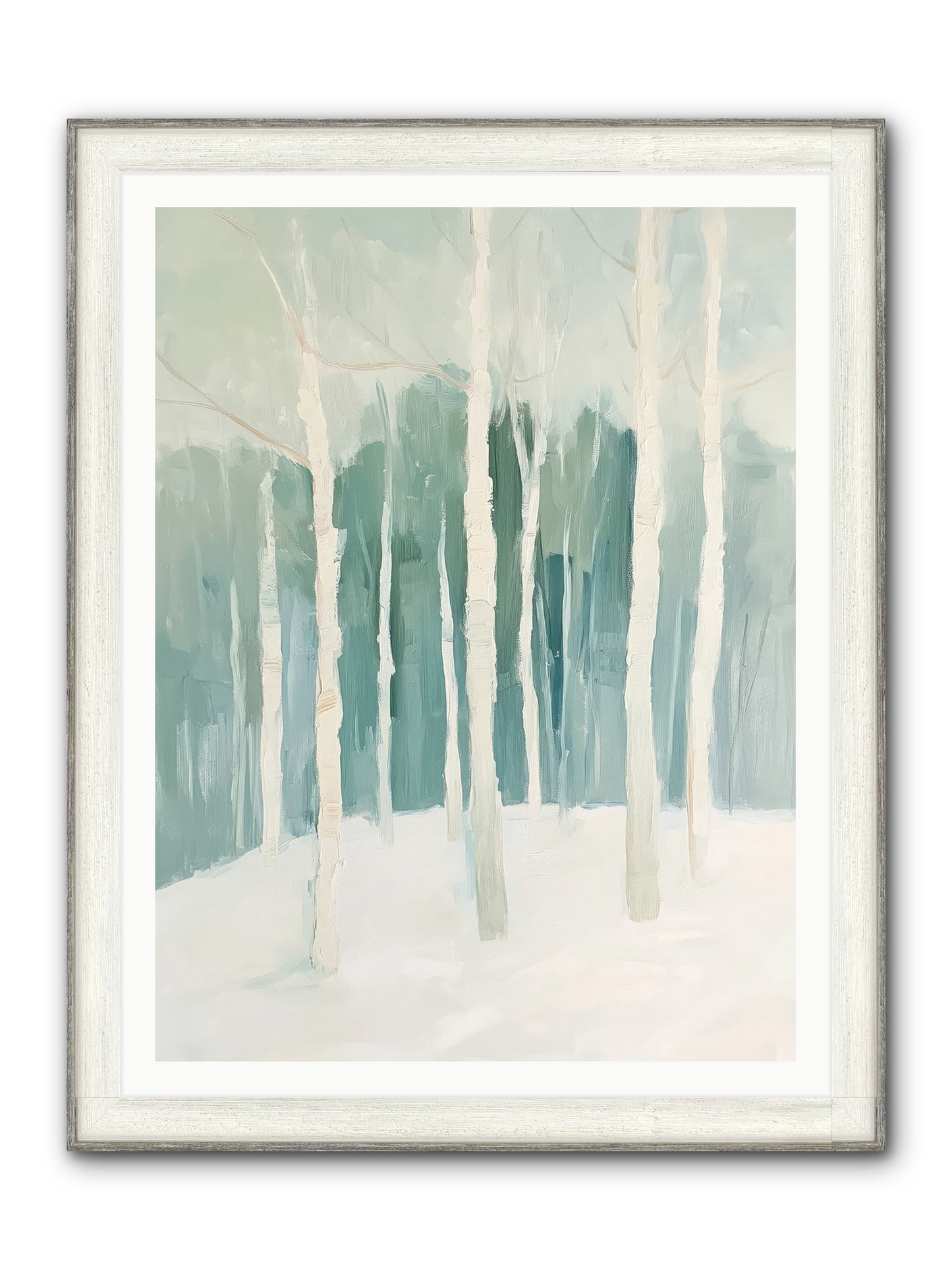 Icy Wonderland Framed Print - Driftwood White 36x48