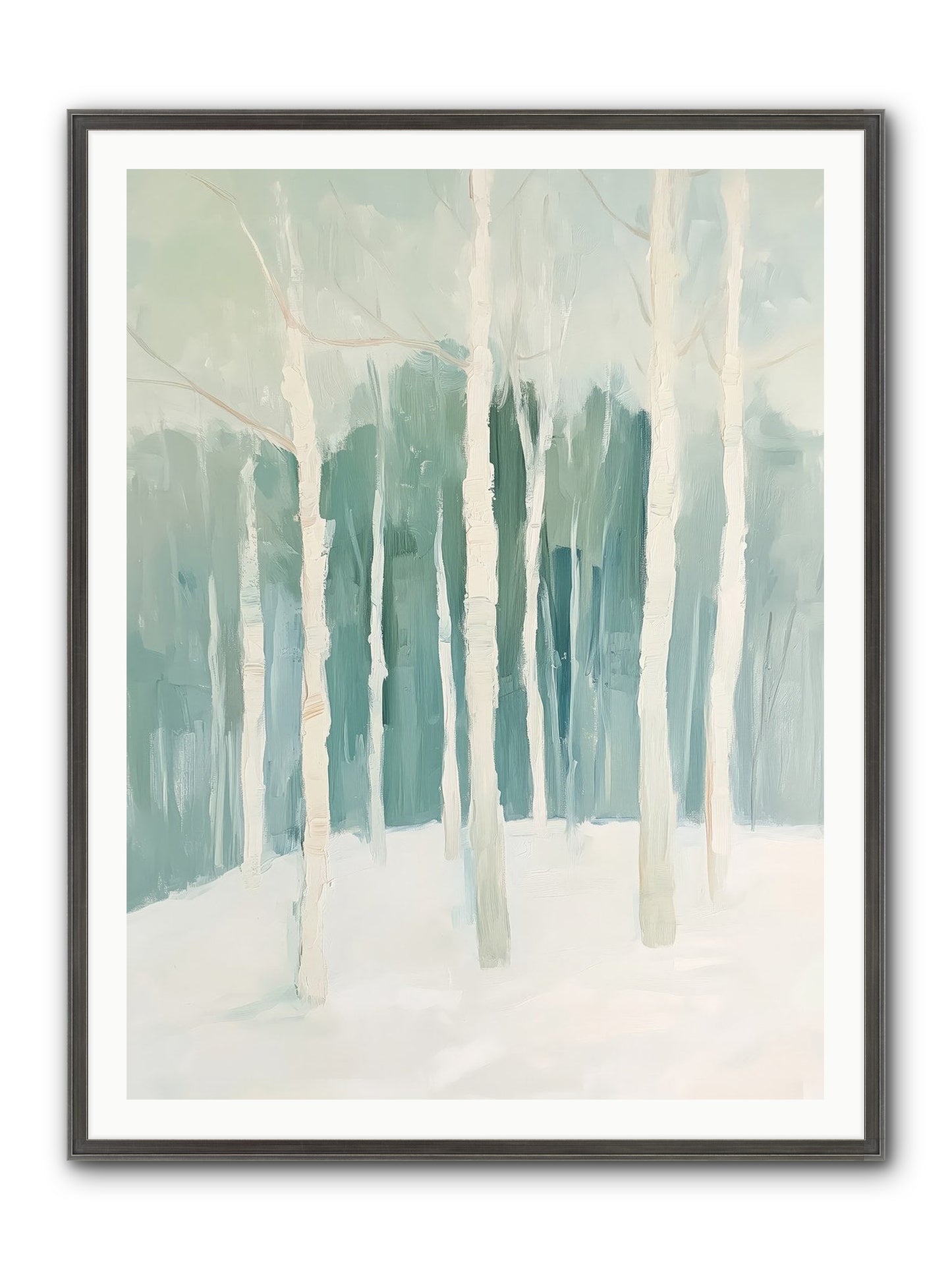 Icy Wonderland Framed Print - Slimwoods Black/Silver 36x48
