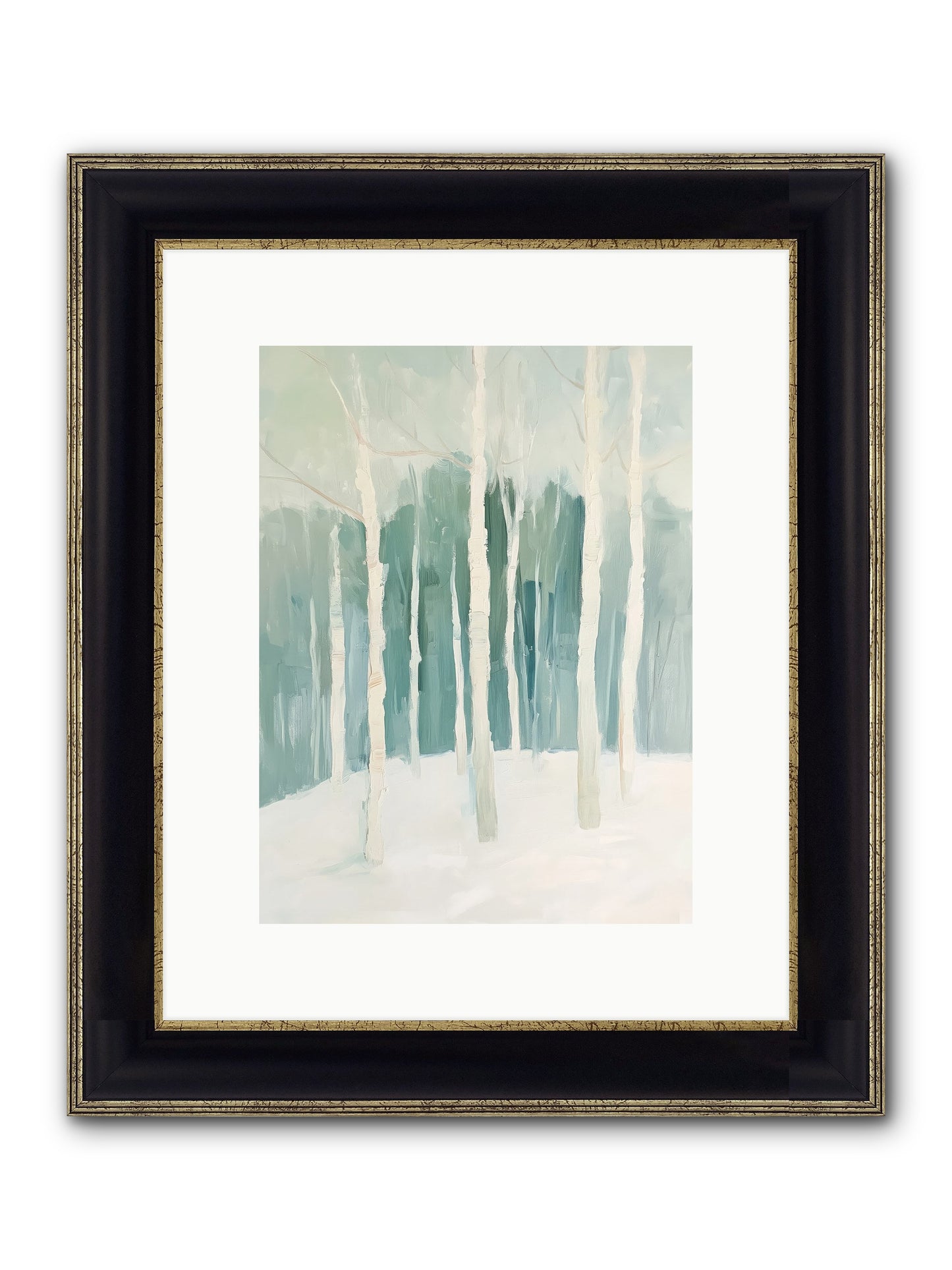 Icy Wonderland Framed Print - Black & Gold 9x12