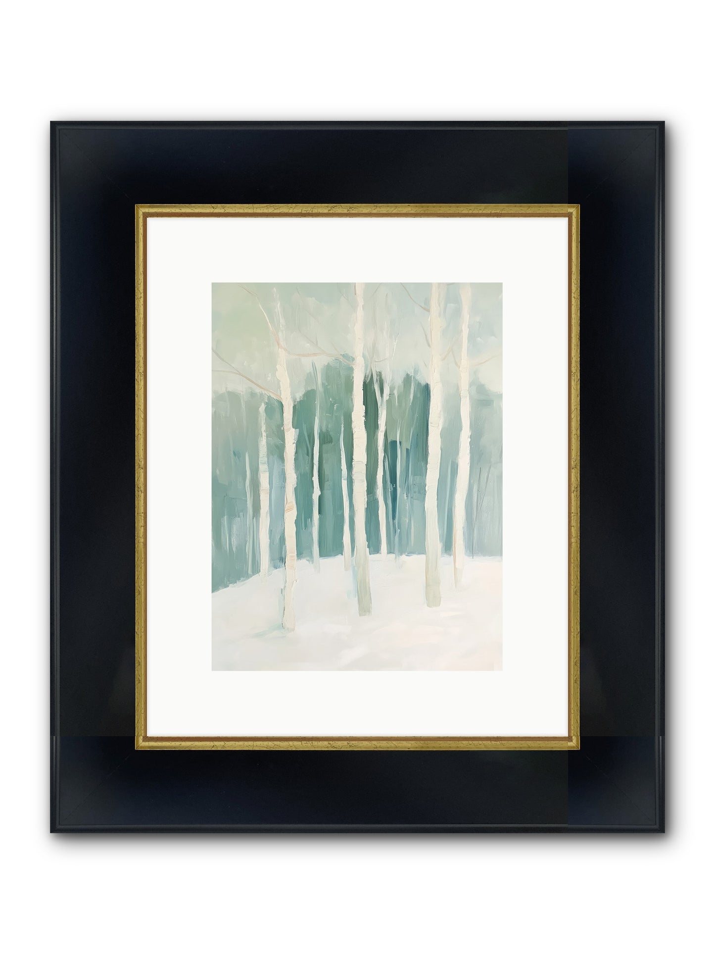 Icy Wonderland Framed Print - Wide Black w/Gold 9x12