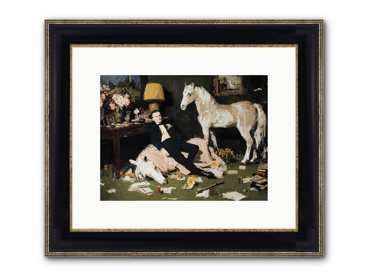 Idle Has Its Own Uniform Framed Print - Black & Gold 12x9