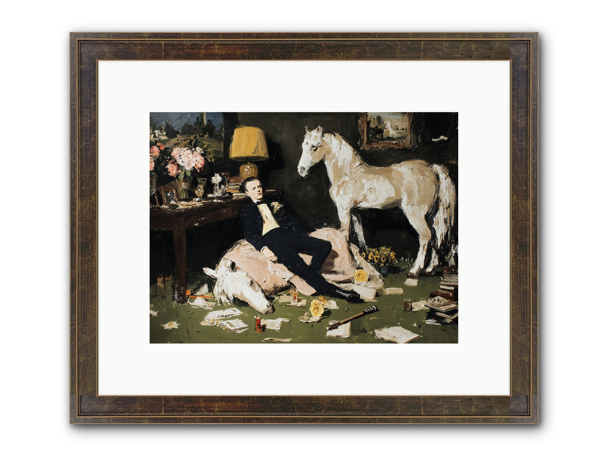 Idle Has Its Own Uniform Framed Print - Slimwoods Black/Gold 12x9
