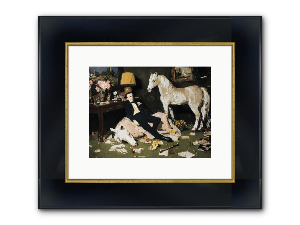 Idle Has Its Own Uniform Framed Print - Wide Black w/Gold 12x9