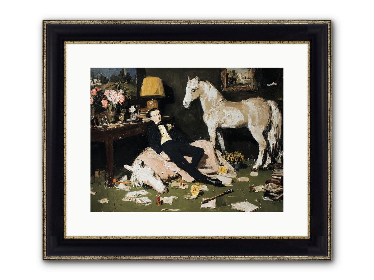 Idle Has Its Own Uniform Framed Print - Black & Gold 16x12