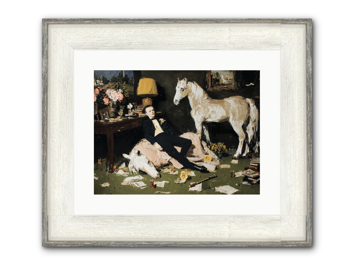 Idle Has Its Own Uniform Framed Print - Driftwood White 16x12