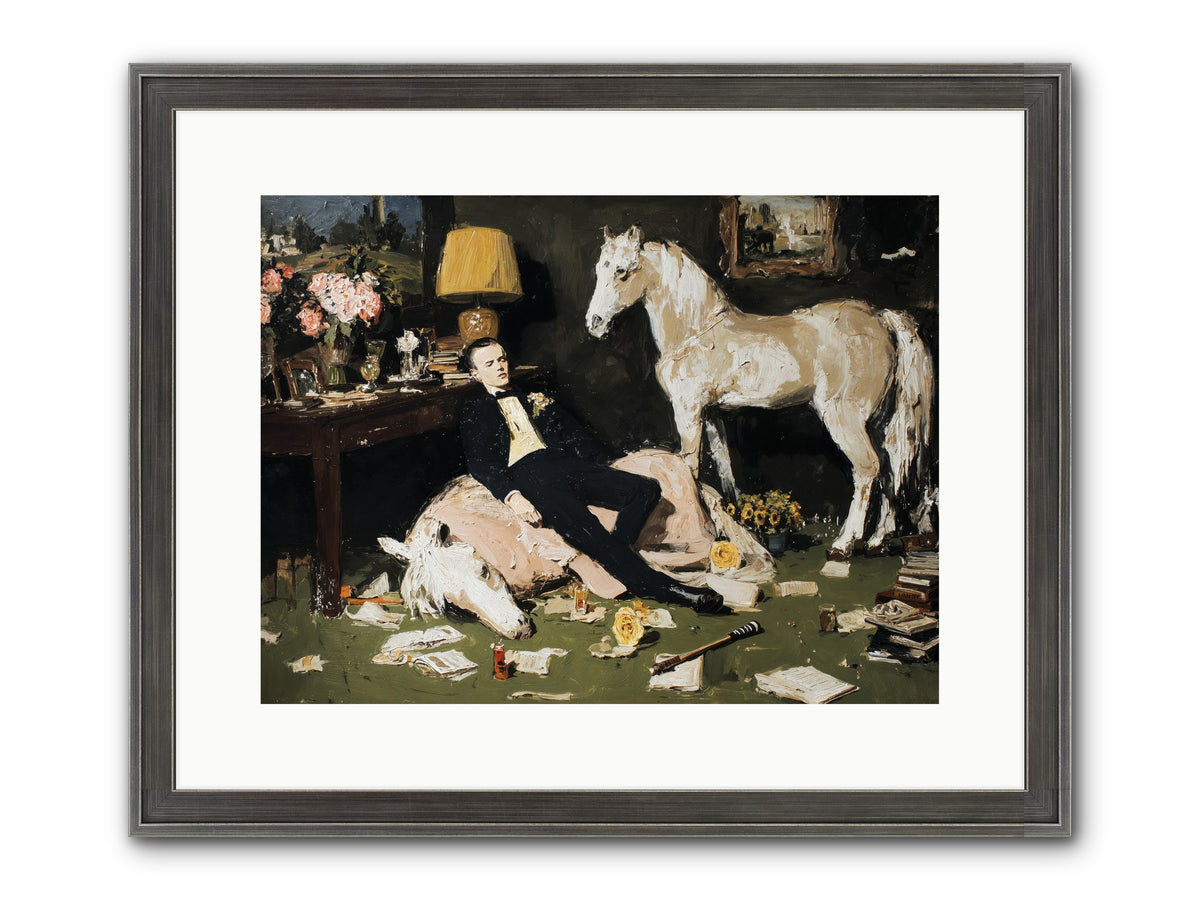 Idle Has Its Own Uniform Framed Print - Slimwoods Black/Silver 16x12