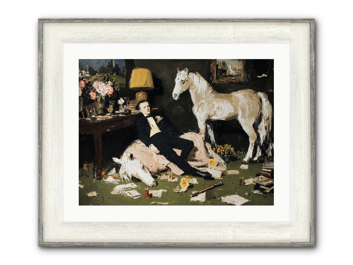Idle Has Its Own Uniform Framed Print - Driftwood White 24x18