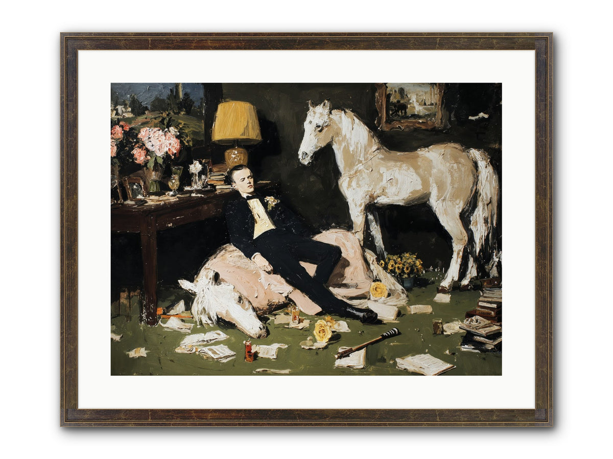 Idle Has Its Own Uniform Framed Print - Slimwoods Black/Gold 24x18