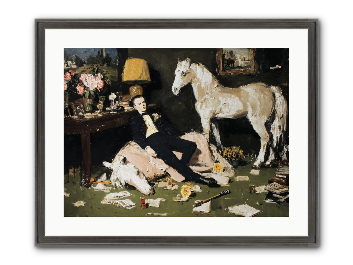 Idle Has Its Own Uniform Framed Print - Slimwoods Black/Silver 24x18