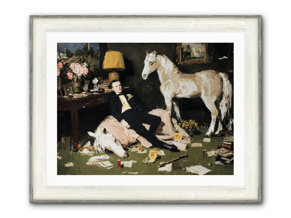 Idle Has Its Own Uniform Framed Print - Driftwood White 32x24