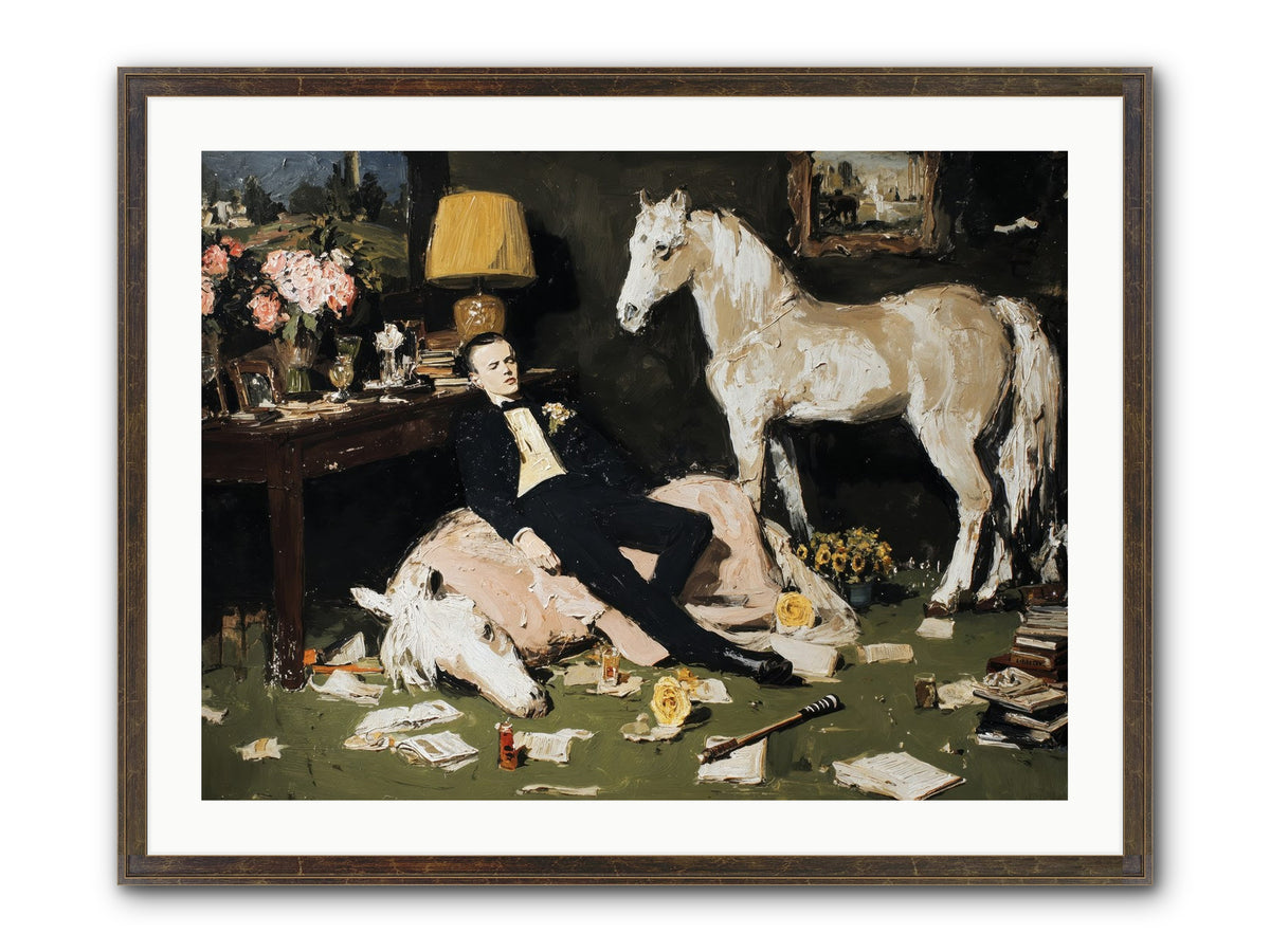 Idle Has Its Own Uniform Framed Print - Slimwoods Black/Gold 32x24