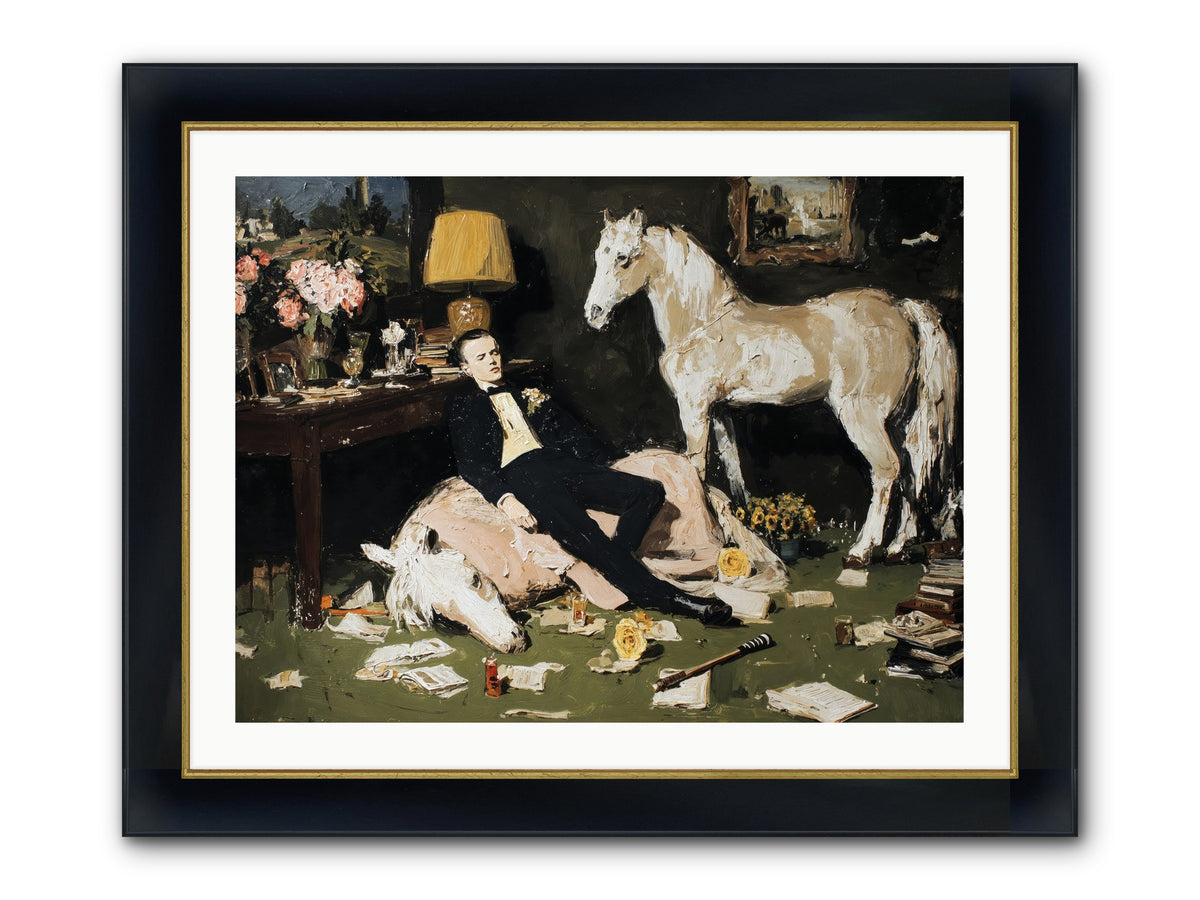 Idle Has Its Own Uniform Framed Print - Wide Black w/Gold 32x24
