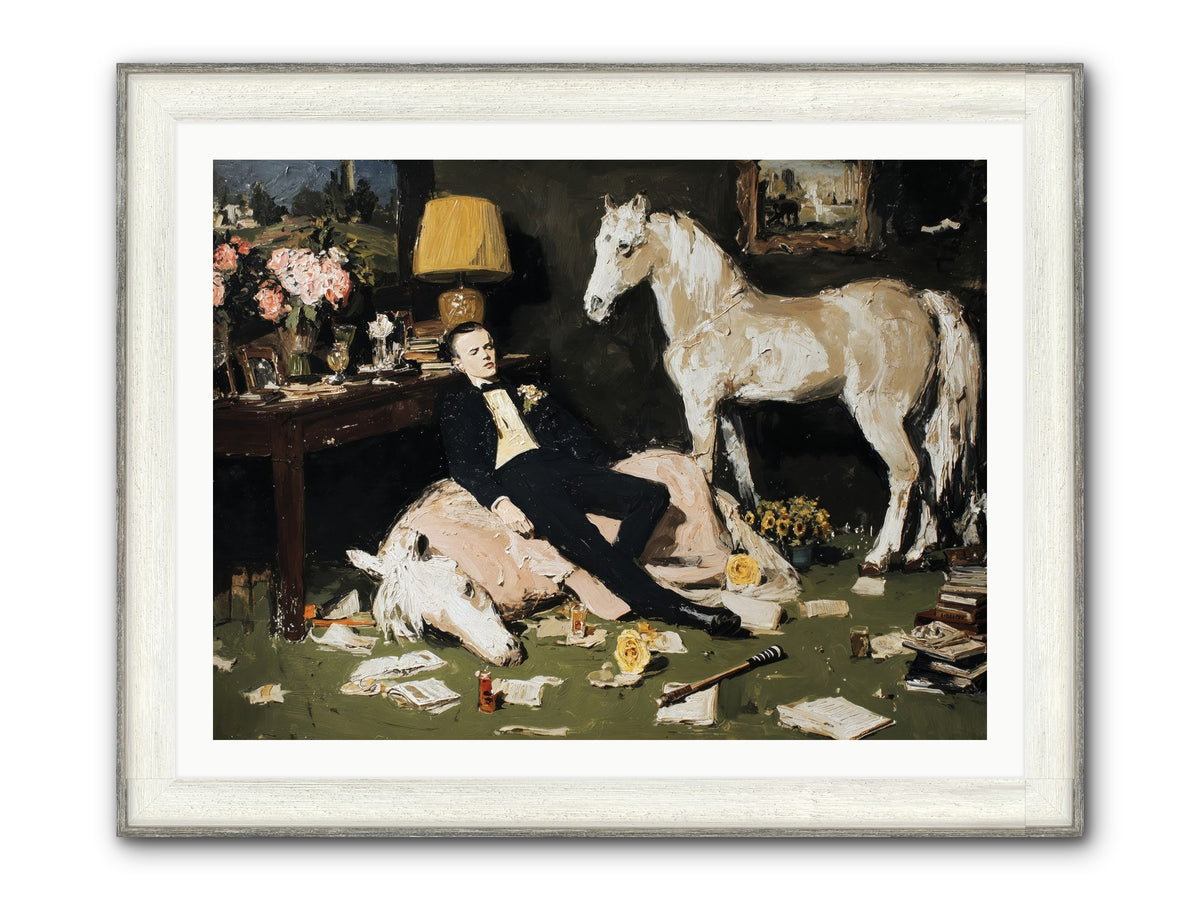 Idle Has Its Own Uniform Framed Print - Driftwood White 40x30