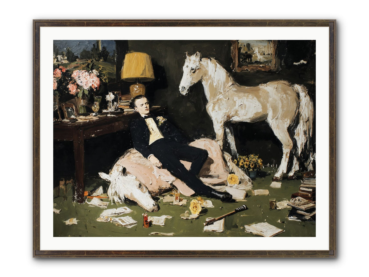 Idle Has Its Own Uniform Framed Print - Slimwoods Black/Gold 40x30