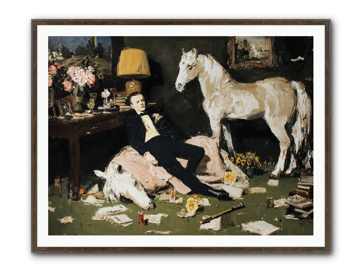 Idle Has Its Own Uniform Framed Print - Slimwoods Black/Gold 48x36