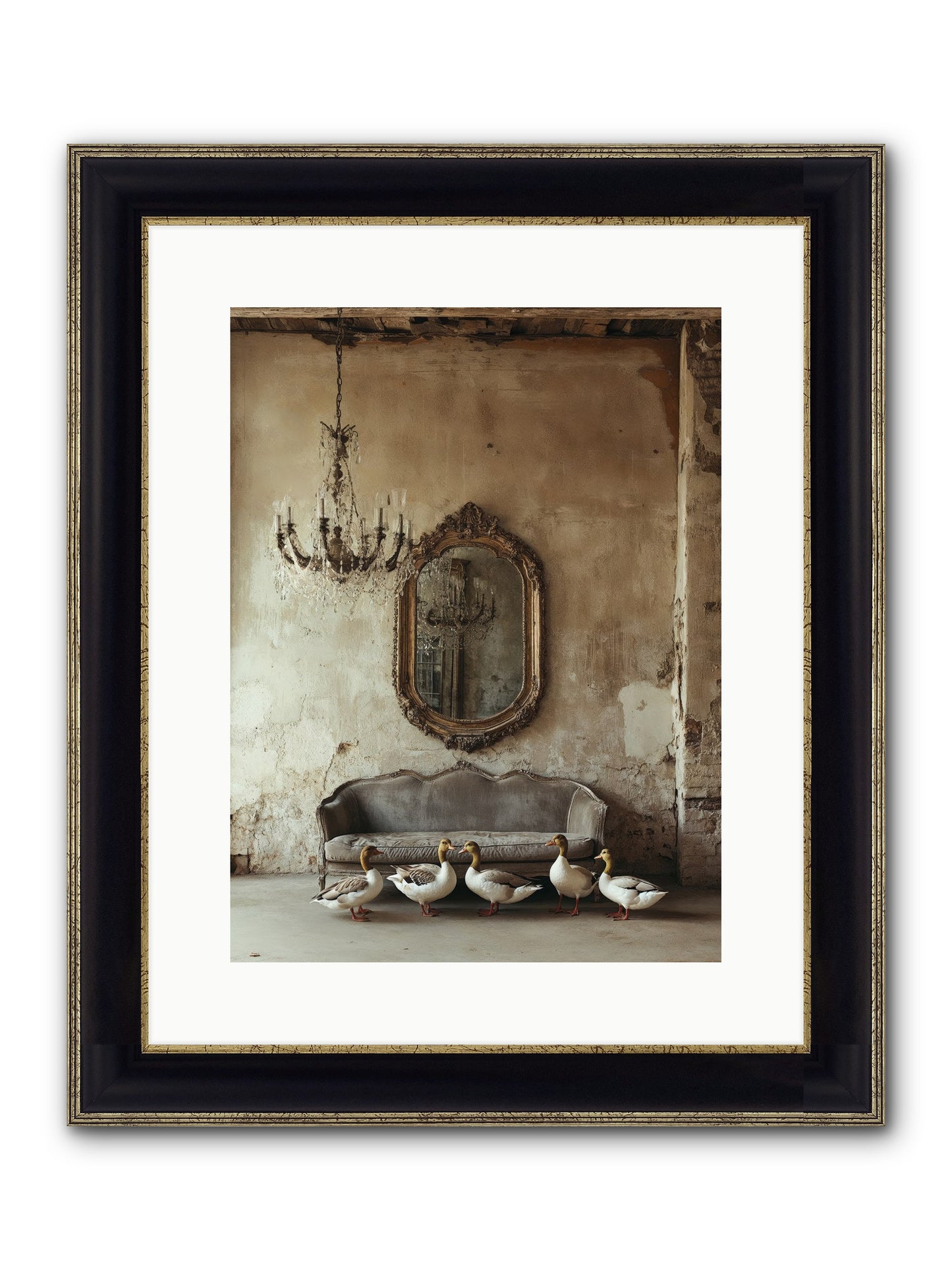 Idle Hour Framed Print - Black & Gold 12x16