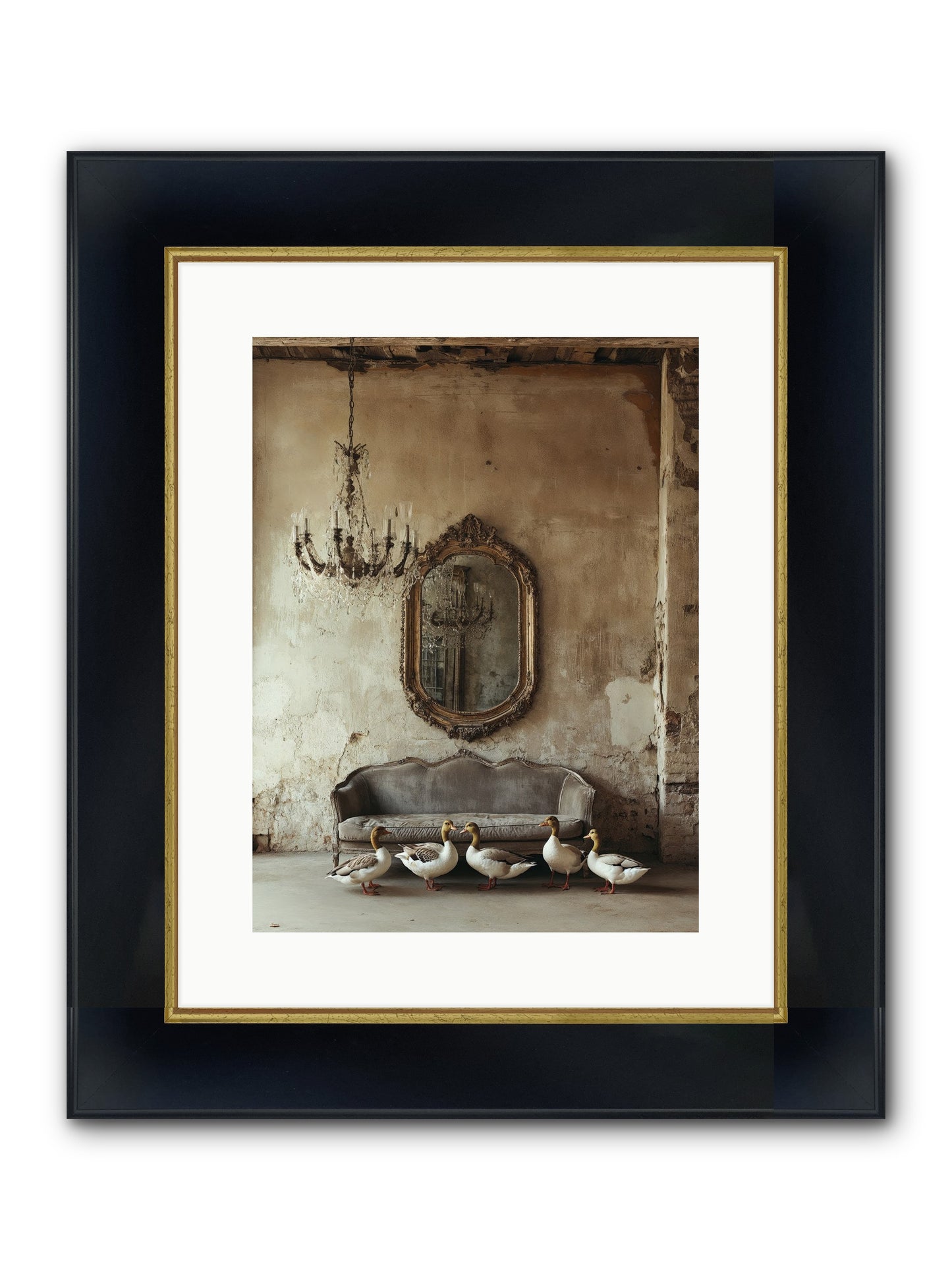 Idle Hour Framed Print - Wide Black w/Gold 12x16