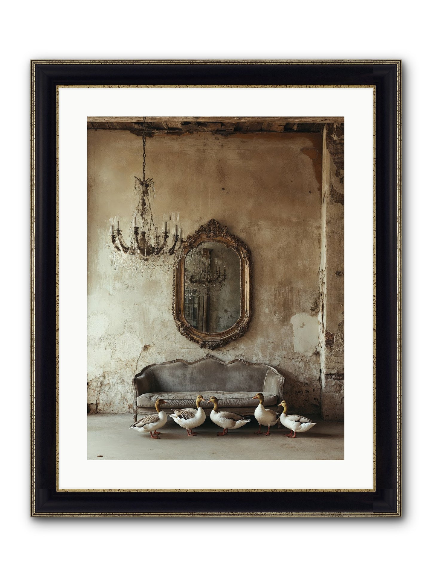 Idle Hour Framed Print - Black & Gold 18x24