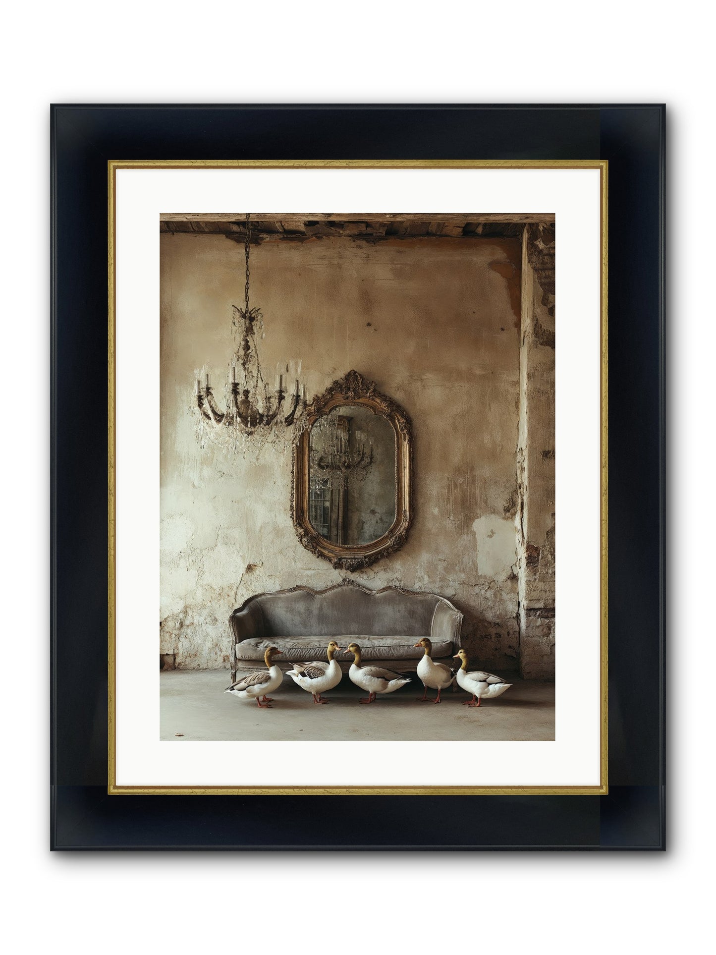 Idle Hour Framed Print - Wide Black w/Gold 18x24