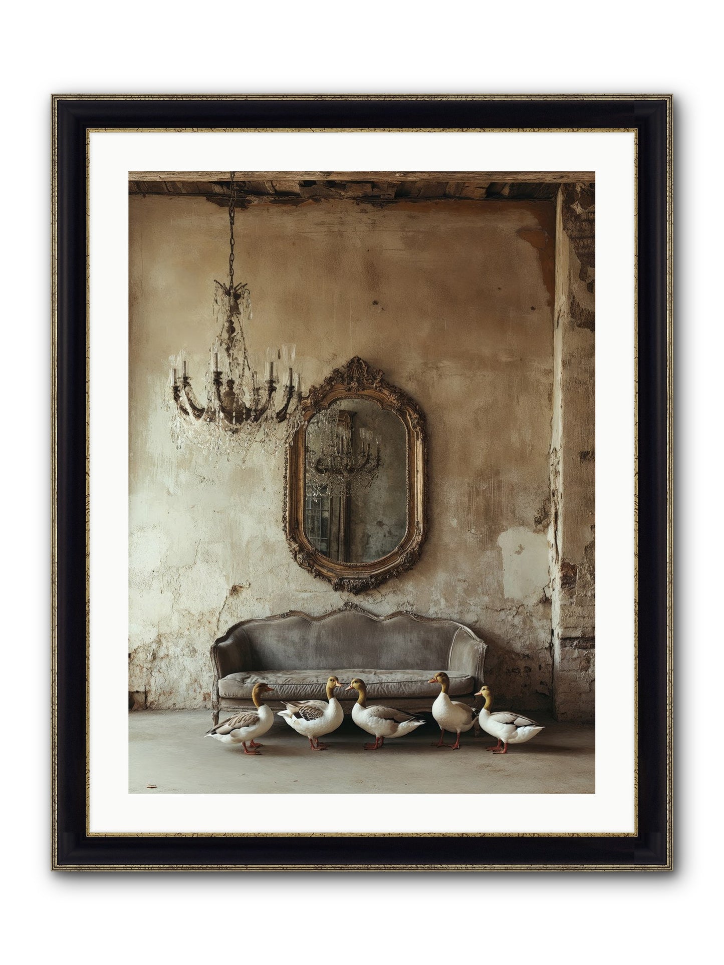 Idle Hour Framed Print - Black & Gold 24x32