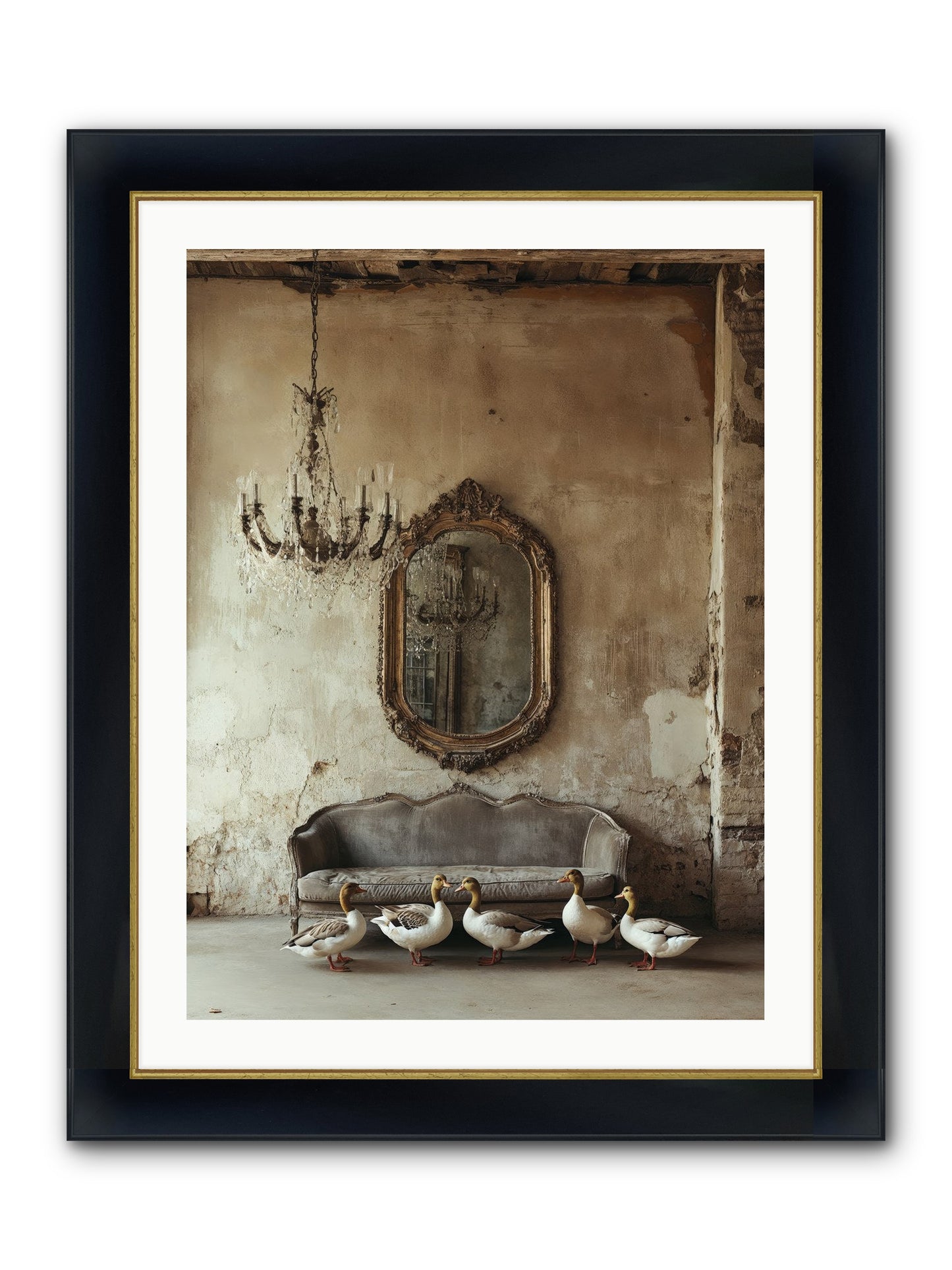 Idle Hour Framed Print - Wide Black w/Gold 24x32
