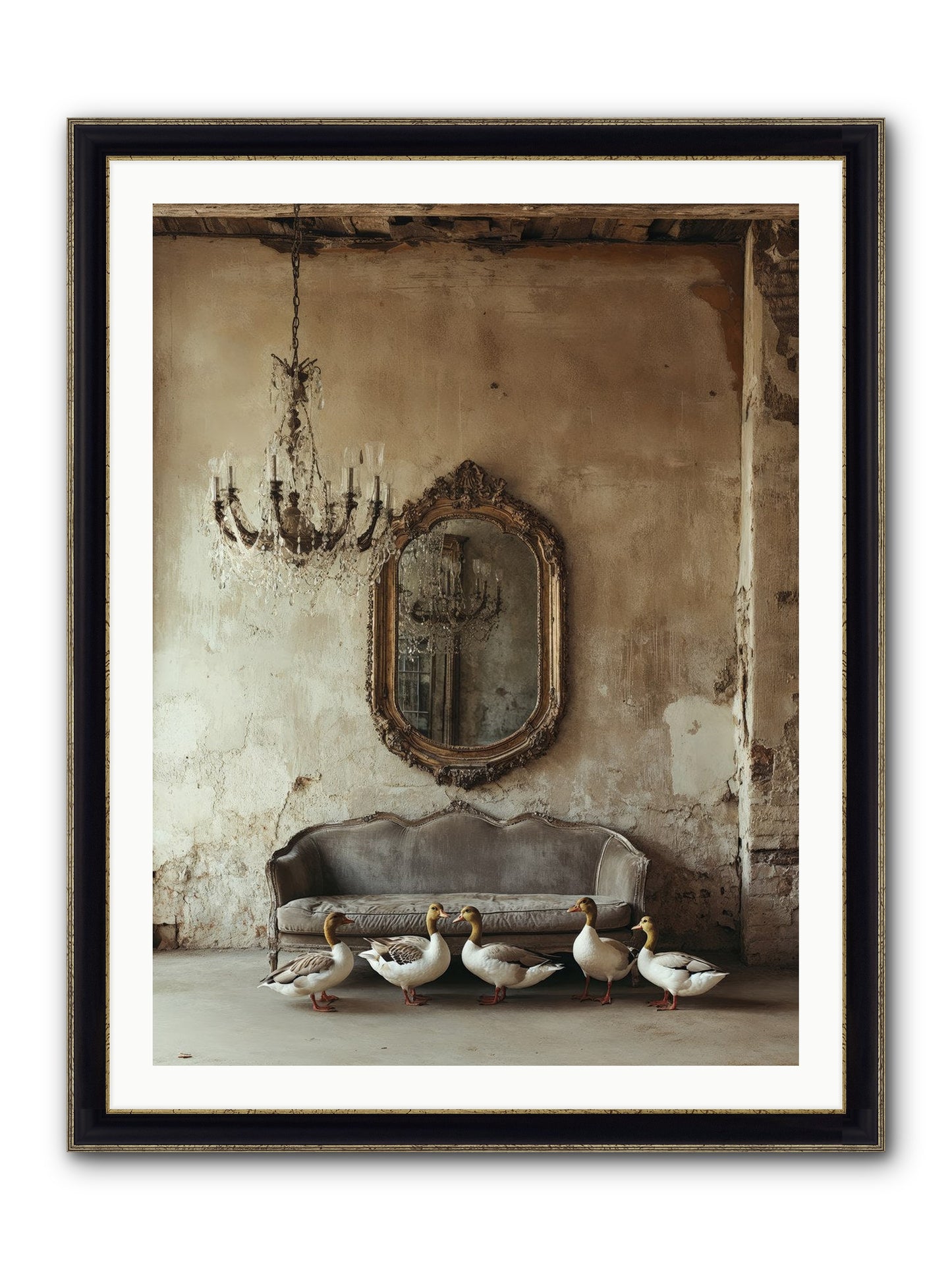 Idle Hour Framed Print - Black & Gold 30x40