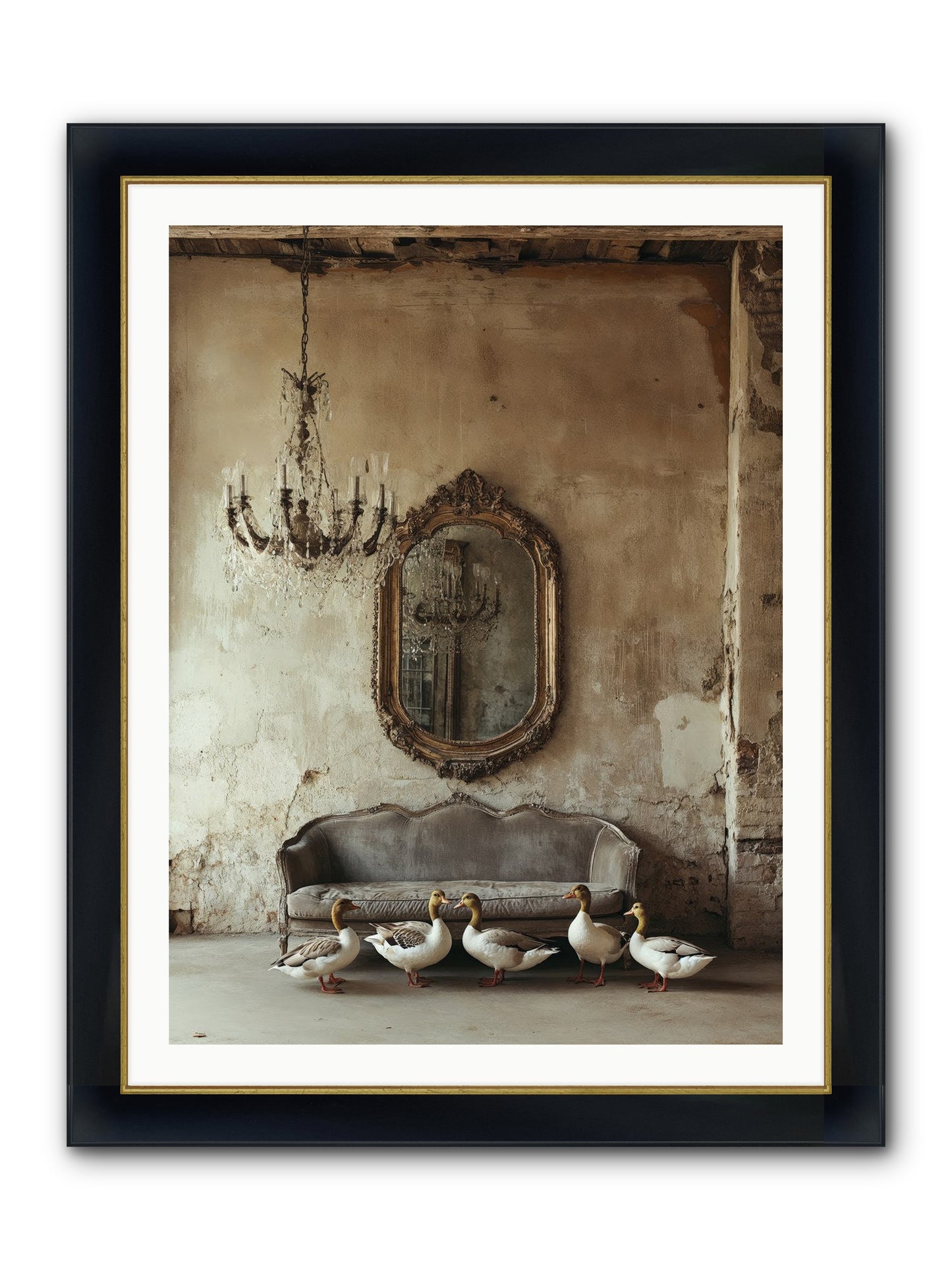 Idle Hour Framed Print - Wide Black w/Gold 30x40